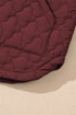 Stand Collar Flower Quilted Snap Button Zip Vests